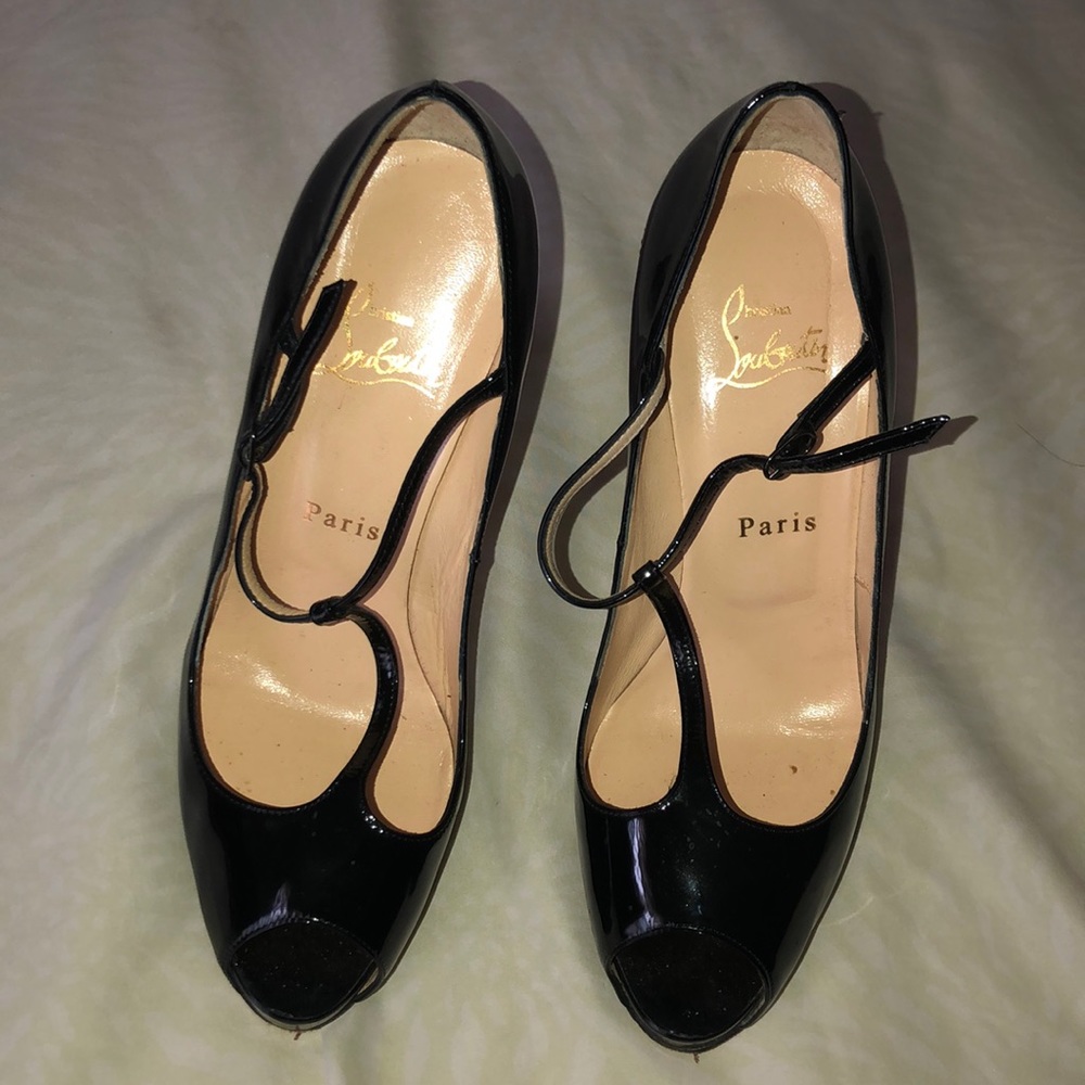 Christian louboutin open toe heels